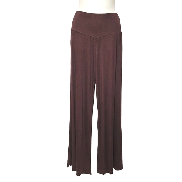 Dark Brown Pants Comfy Brown Slim Fit Pants Flared Wide Leg Pant -One Size - NEW - Picture 1 of 10
